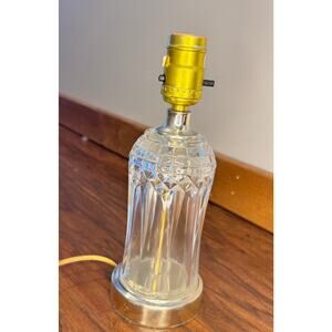 VTG Underwriters Laboratories Table Lamp Clear Cut Crystal w/ Brass Base -Works!